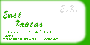 emil kaptas business card